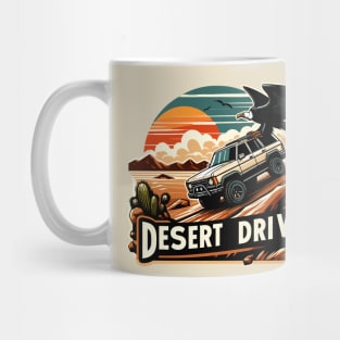 Suv Driving On A Sand Dune, Desert Drive Mug